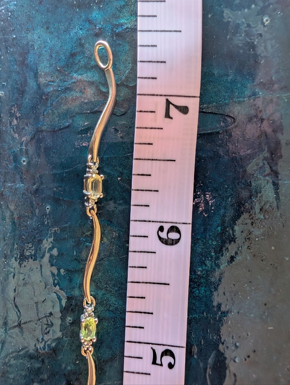 Delicate Multi-Gemstone Gold Plated Sterling Silver Bracelet Topaz Garnet 7.5" - Picture 14 of 16